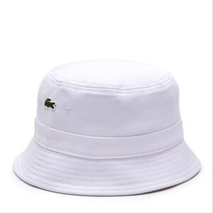 Lacoste Unisex Organic Cotton Bucket Hat-White-Size-Large,NWT $60